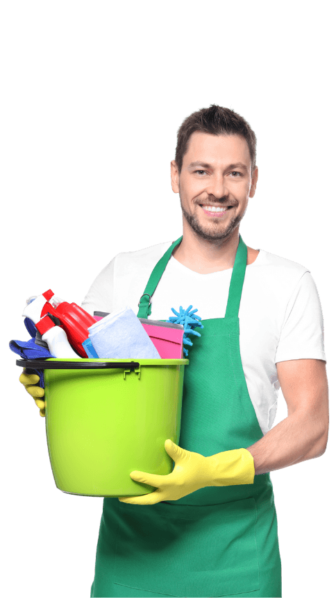 Professional cleaner ready to help